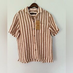 New Faherty Men’s SS Palma Linen Shirt Size: Medium
